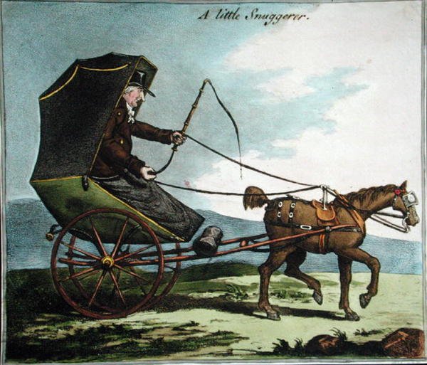A Little Snuggerer (håndfarget etsning) av James Gillray