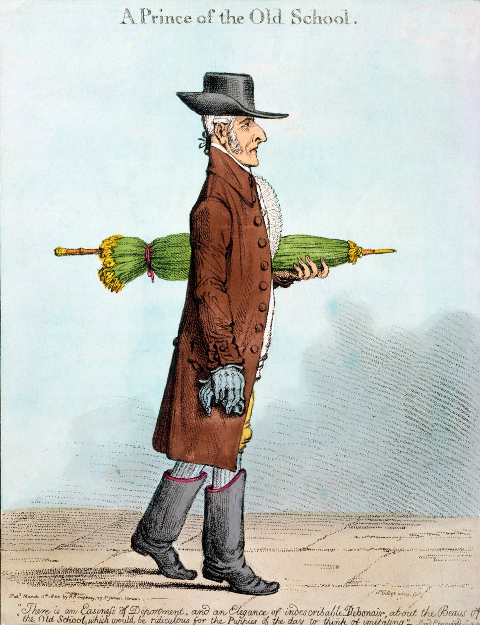 A Prince of the Old School, utgitt av Hannah Humphrey i 1800 (håndfarget etsning) av James Gillray