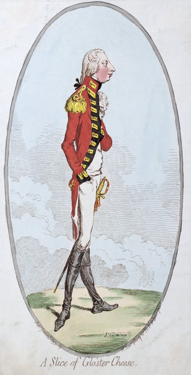 A Slice of Gloster Cheese, utgitt av Hannah Humphrey i 1795 (håndfarget etsning) av James Gillray