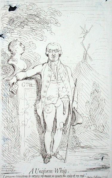 A Uniform Whig , utgitt av Hannah Humphrey i 1791 (radering) av James Gillray