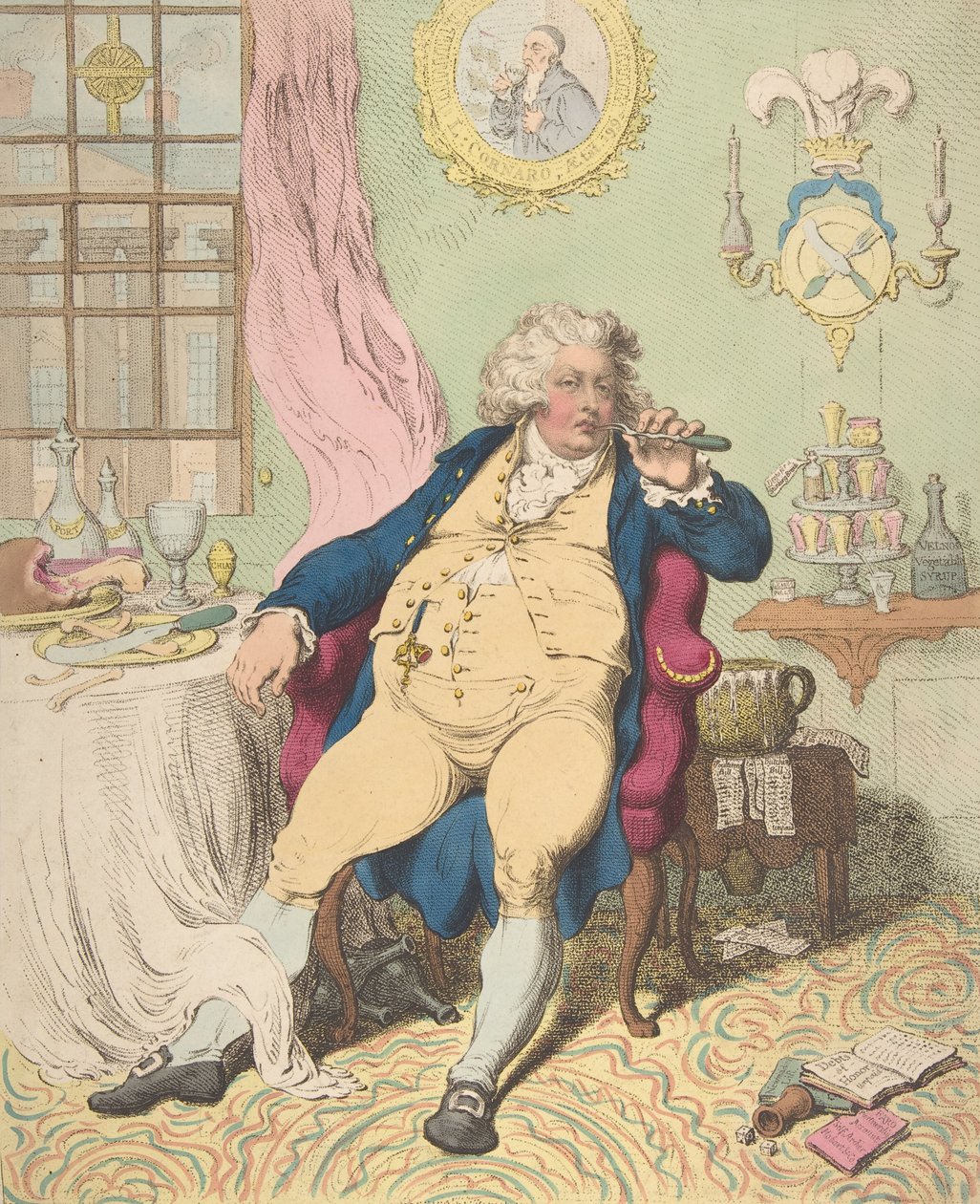 A Voluptuary Under the Horrors of Digestion, 2. juli 1792., 2. juli 1792. av James Gillray