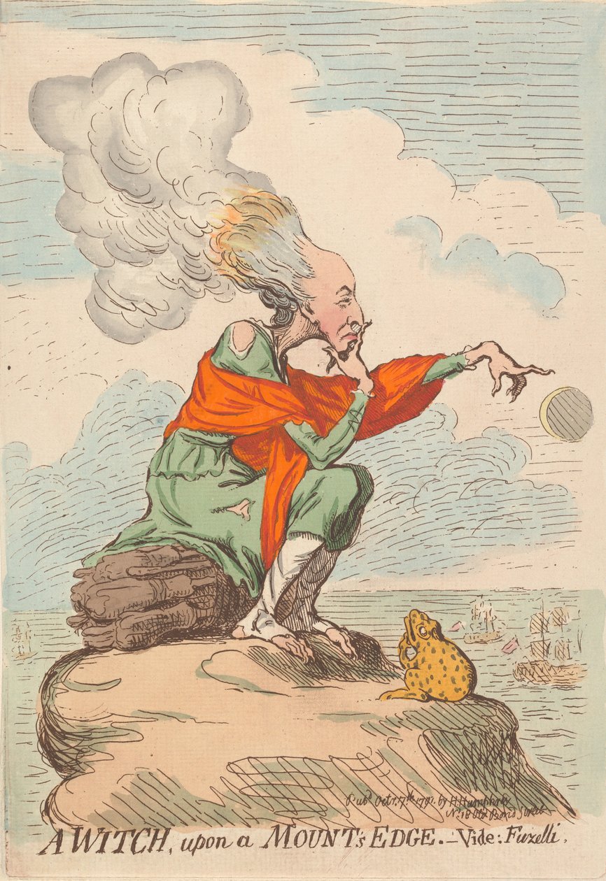 En heks på kanten av et fjell - Se: Fuseli av James Gillray
