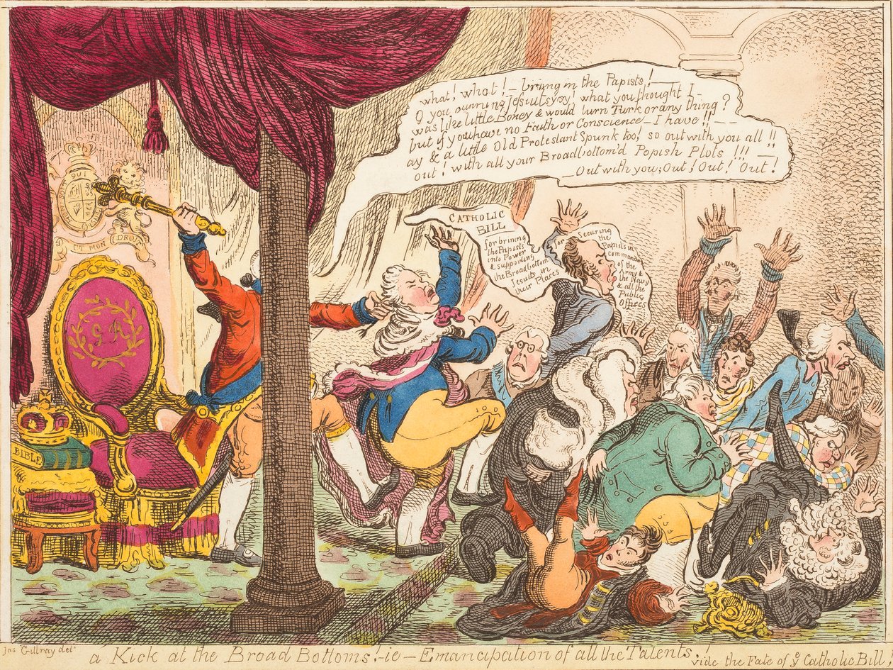 Et spark på den brede bunnen!-dvs.-frigjøring av alle talentene! av James Gillray