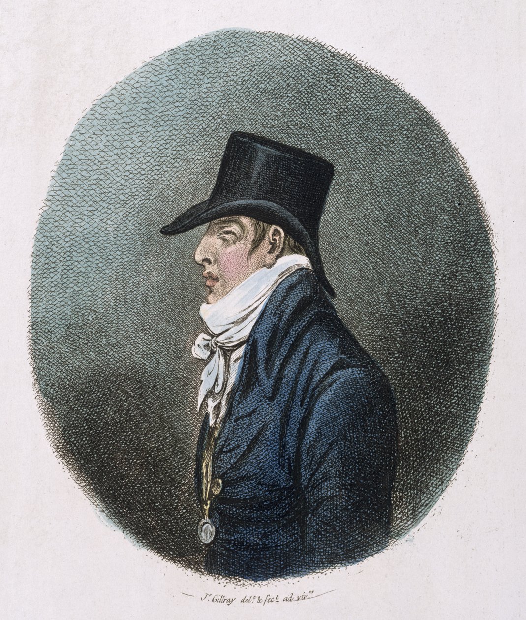 Et portrett, utgitt av Hannah Humphrey i 1799 (håndfarget etsning) av James Gillray