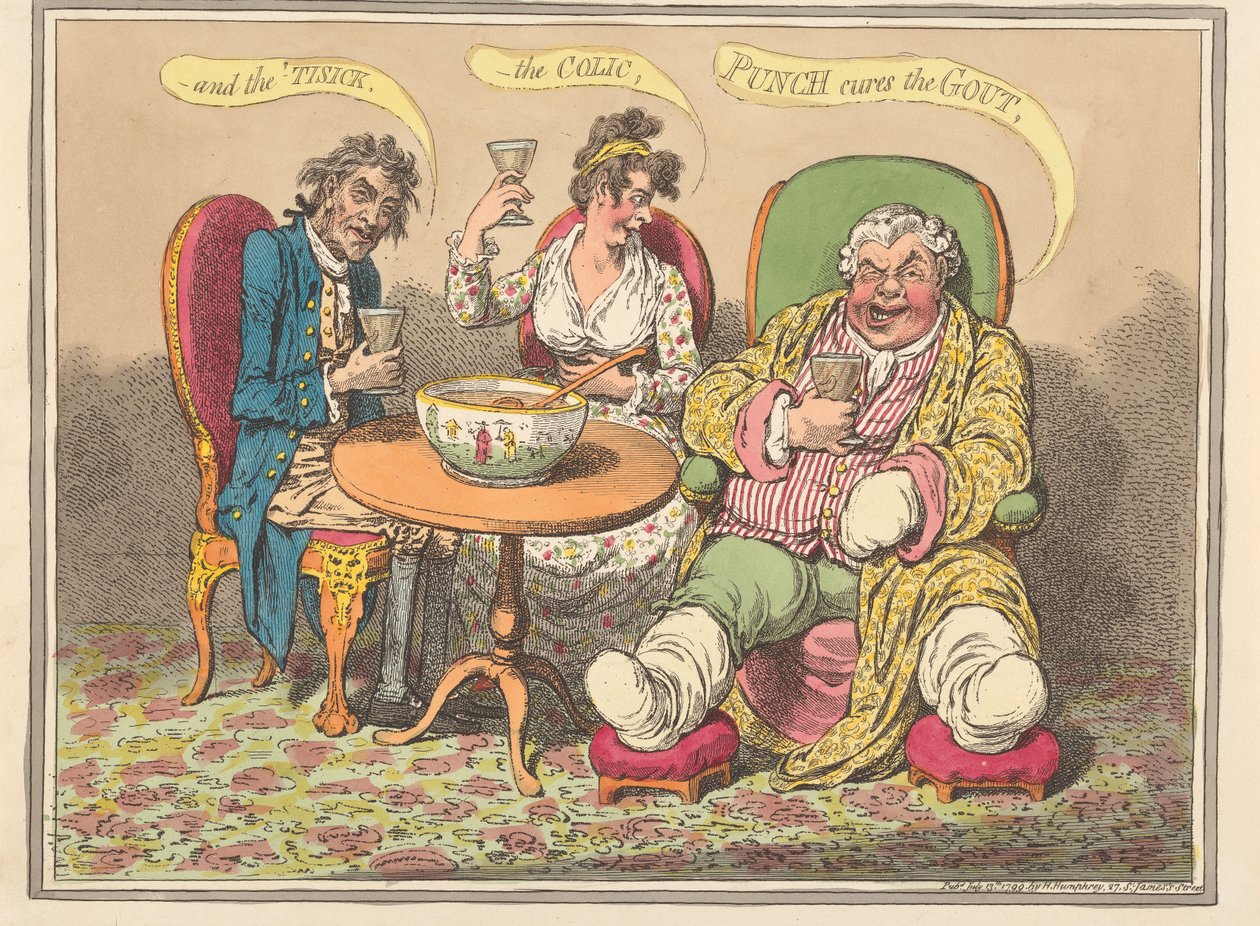 Og tæring, kolikk - Punch kurerer urinsyregikt av James Gillray
