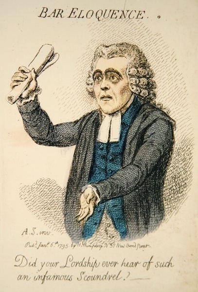 Bar Eloquence, utgitt av Hannah Humphrey i 1795 (håndfarget gravering) (detalj fra 191281) av James Gillray
