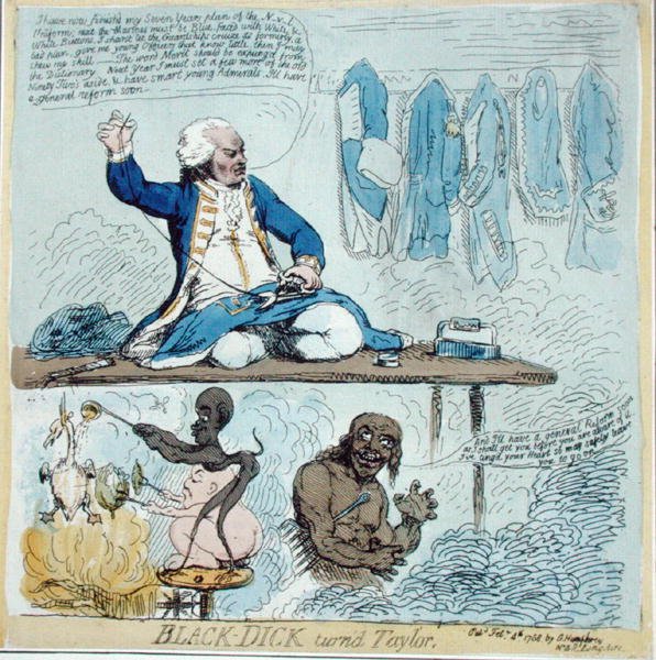 Black-Dick snudde til Taylor av James Gillray