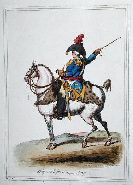 Brigade Major, utgitt av Hannah Humphrey i 1797 (håndfarget etsning) av James Gillray
