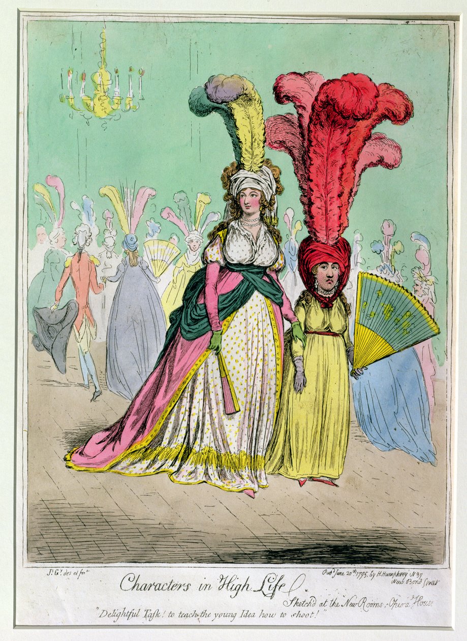 Characters in High Life, utgitt av Hannah Humphrey i 1795 (håndfarget etsning) av James Gillray