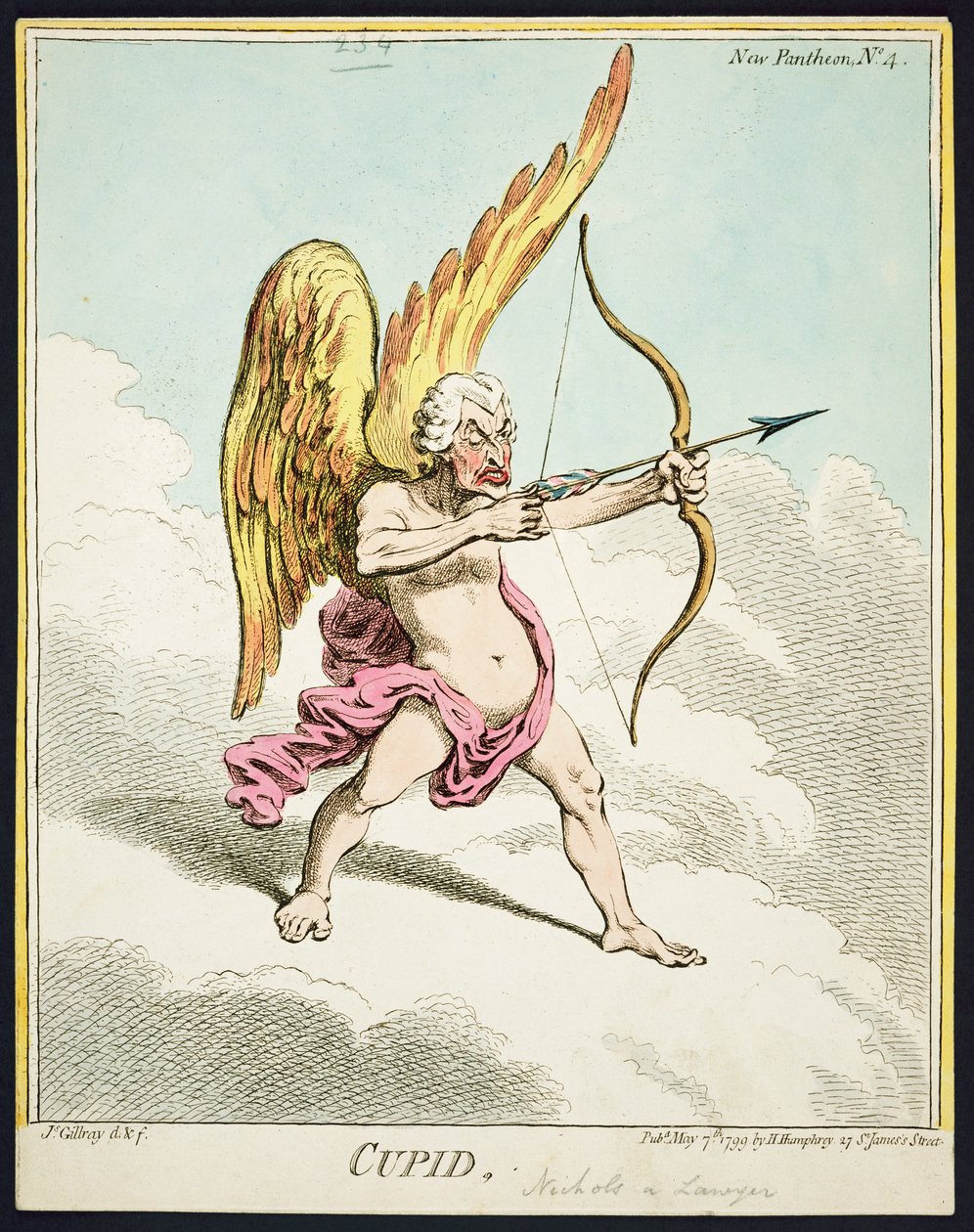 Cupid, fra New Pantheon No.4, utgitt av Hannah Humphrey, 1799 av James Gillray
