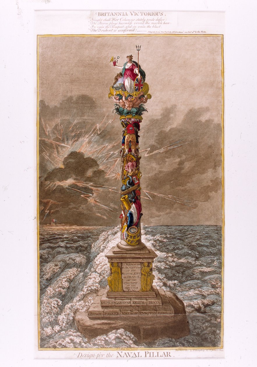 Design for Naval Pillar, 1800 (farget etsning) av James Gillray