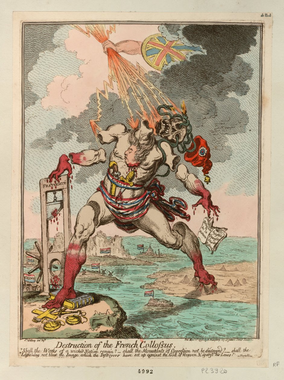 Ødeleggelse av den franske kolossen, 1798. av James Gillray