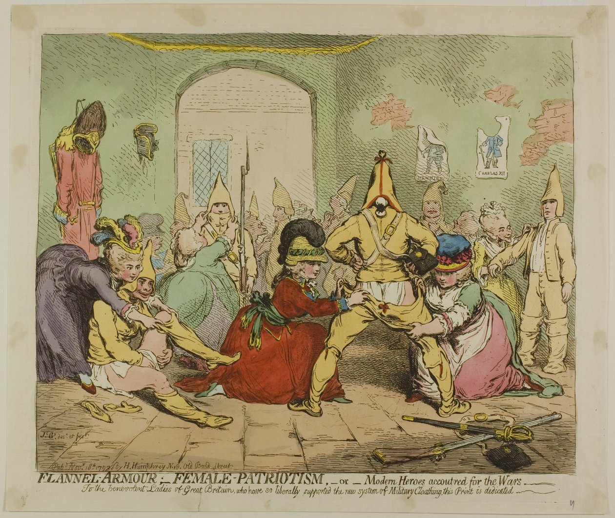 Flanell rustning; Kvinnelig patriotisme av James Gillray