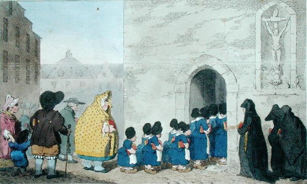 Flemish Characters, utgitt av G. Gillray i 1793 (håndfarget etsning) av James Gillray