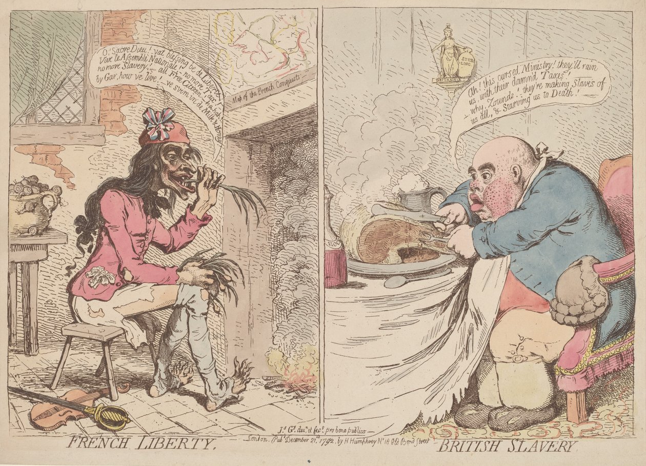 Fransk frihet og britisk slaveri av James Gillray