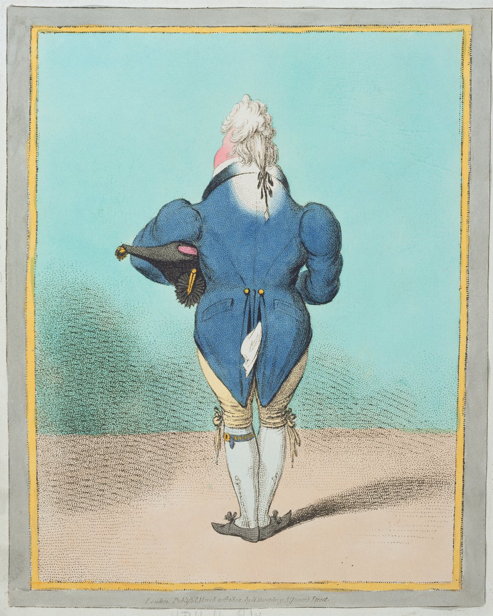 HKH prinsen av Wales (1762-1830) utgitt av Hannah Humphrey i 1802 (håndfarget etsning) av James Gillray