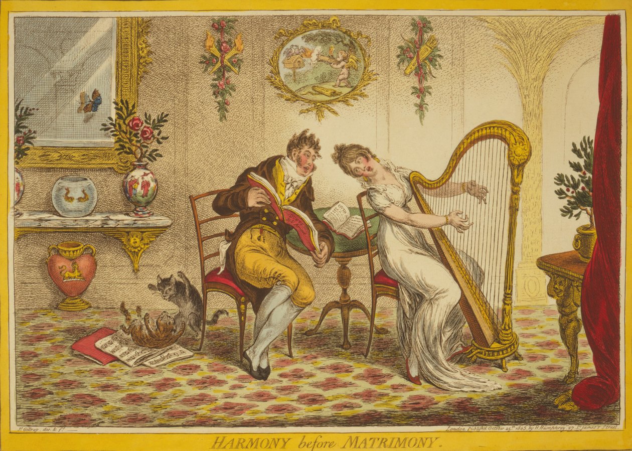 Harmoni før ekteskap, 1805 av James Gillray