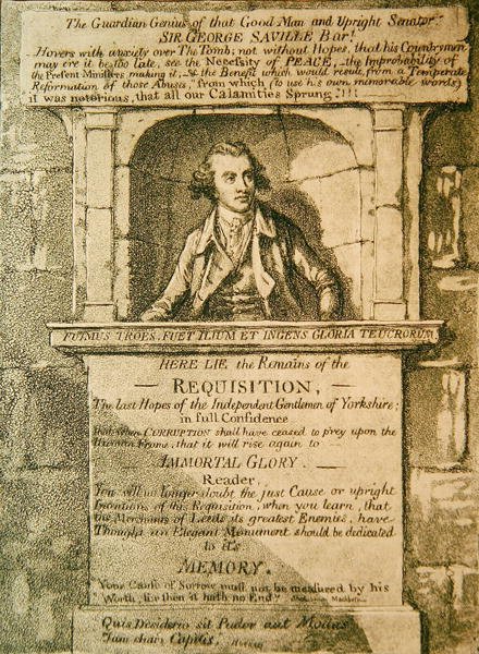 Her ligger restene av rekvisisjonen av James Gillray