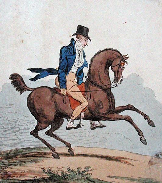 "Hvordan bryte inn min egen hest!" utgitt av Hannah Humphrey i 1803 (håndfarget etsning) av James Gillray