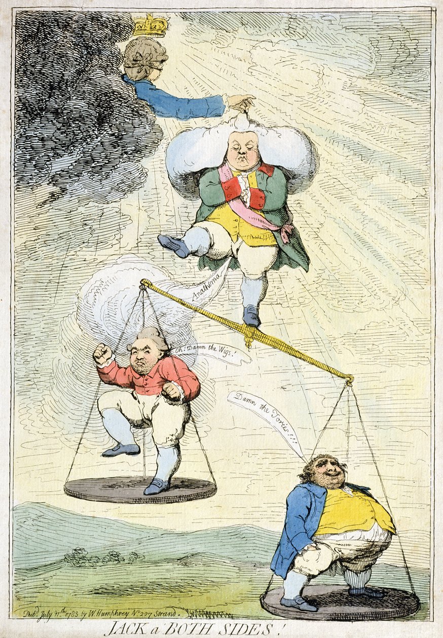 Jack a Both Sides , utgitt av William Humphrey i 1783 (håndfarget etsning) av James Gillray