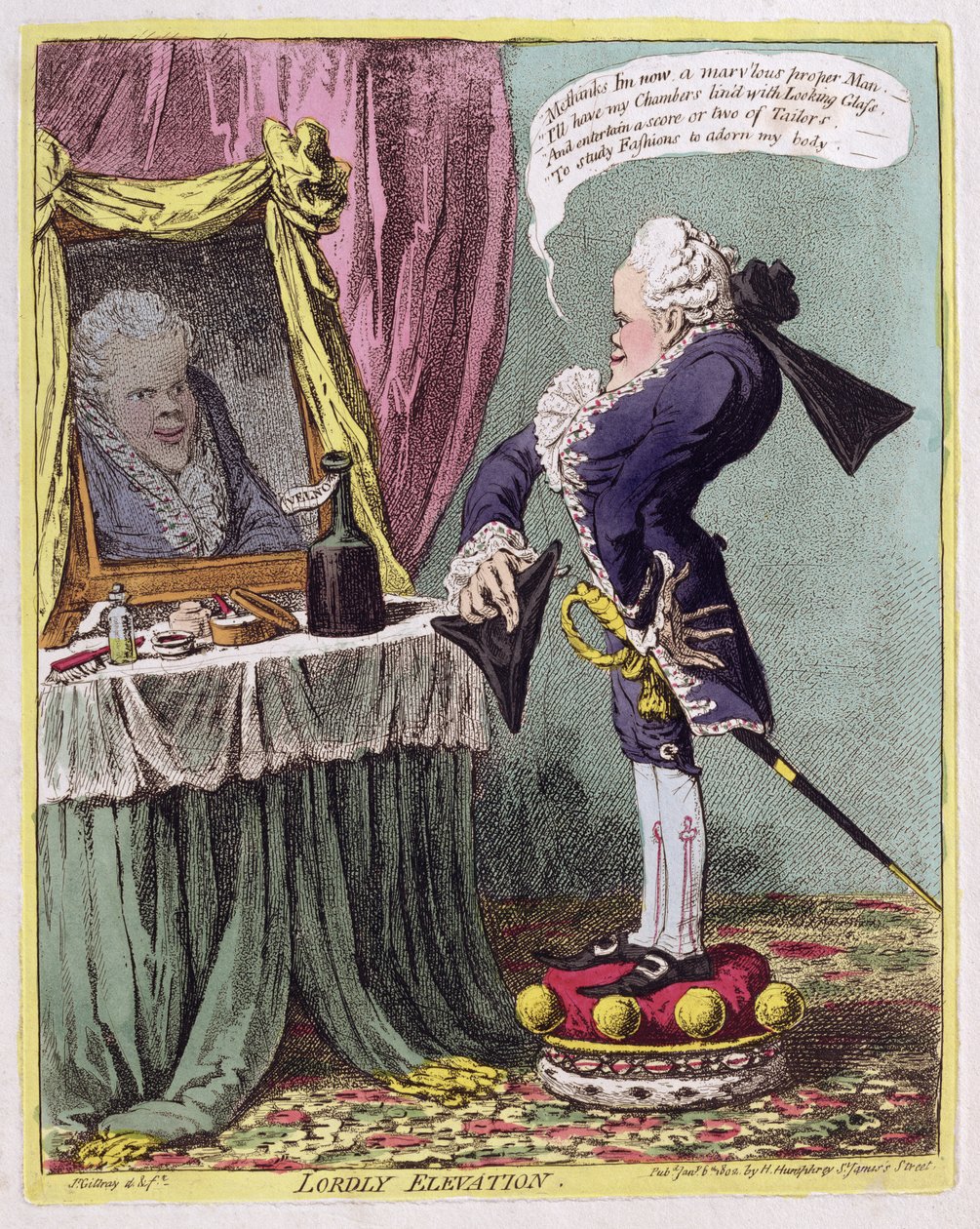 Lordly Elevation, pub. av Hannah Humphrey, 1802 av James Gillray