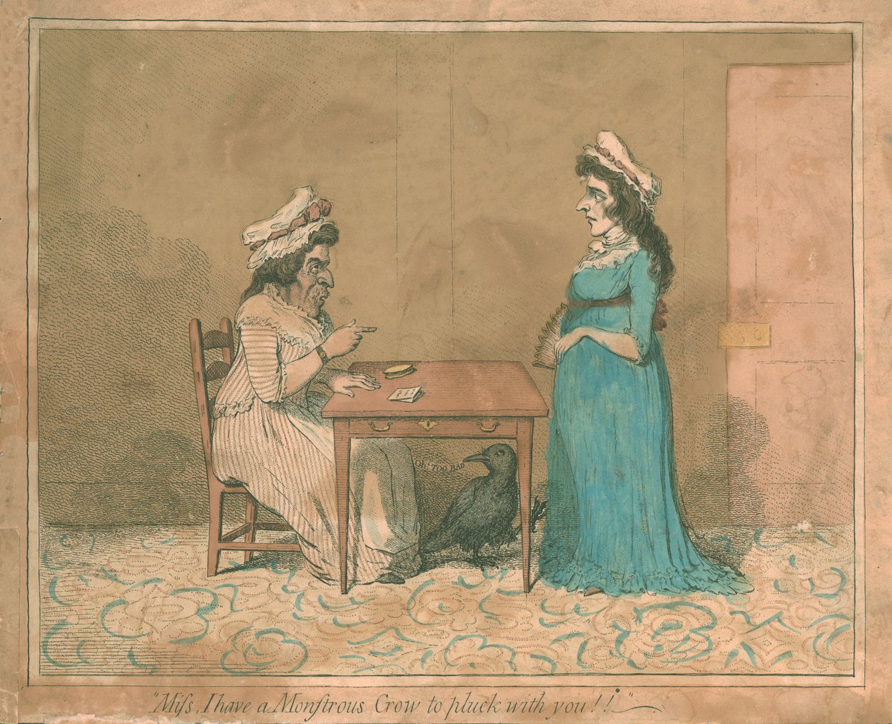Frøken, jeg har en monstrøs kråke å plukke med deg!!, 1794 av James Gillray