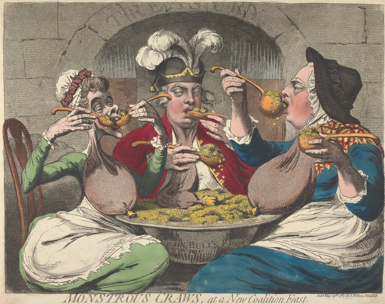 Monstrøse mager ved en ny koalisjonsfest av James Gillray