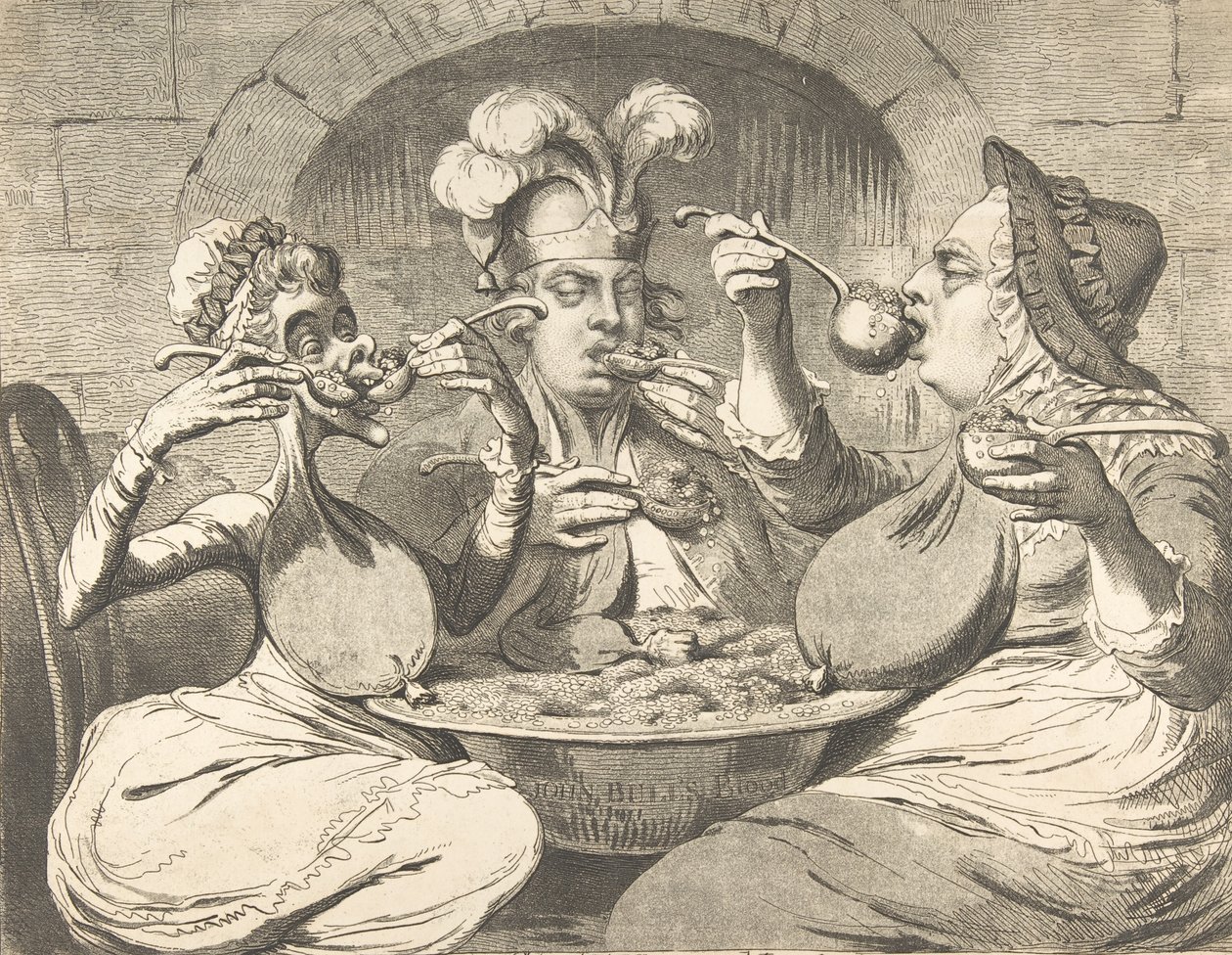 Uhyrlige krabber ved en ny koalisjonsfest, 29. mai 1787., 29. mai 1787. av James Gillray