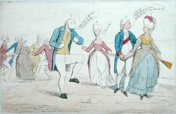 Monumenter nylig oppdaget på Salisbury Plain, utgitt av Hannah Humphrey i 1782 (håndfarget etsning) av James Gillray