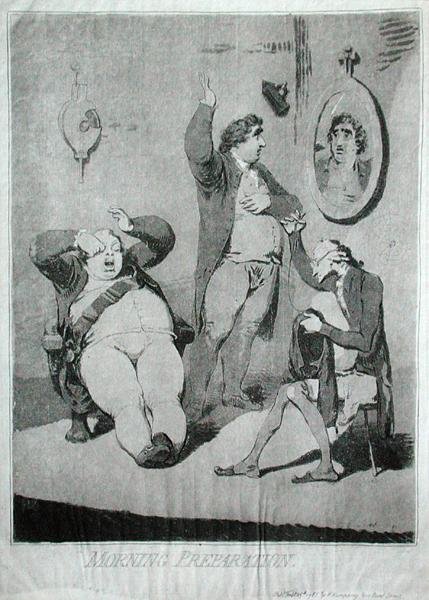 Morning Preparation, utgitt av Hannah Humphrey i 1785 (radering) av James Gillray