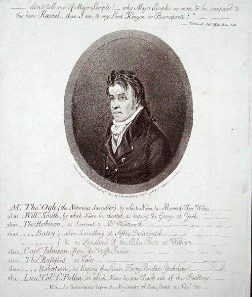 Mr Thomas Ogle, utgitt av Hannah Humphrey i 1801 (radering) av James Gillray