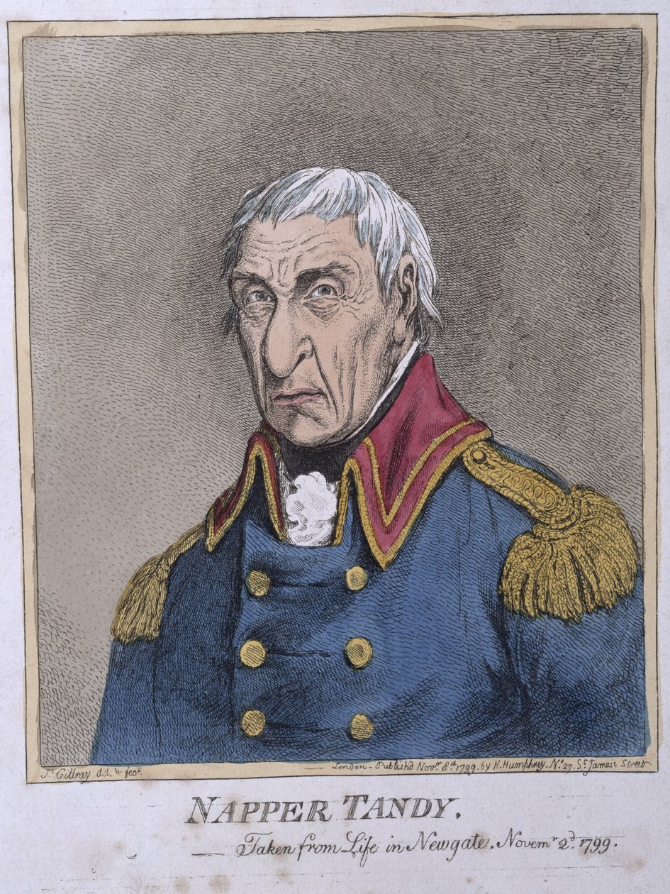 Napper Tandy (1740-1803) utgitt av Hannah Humphrey i 1799 (håndfarget etsning) av James Gillray