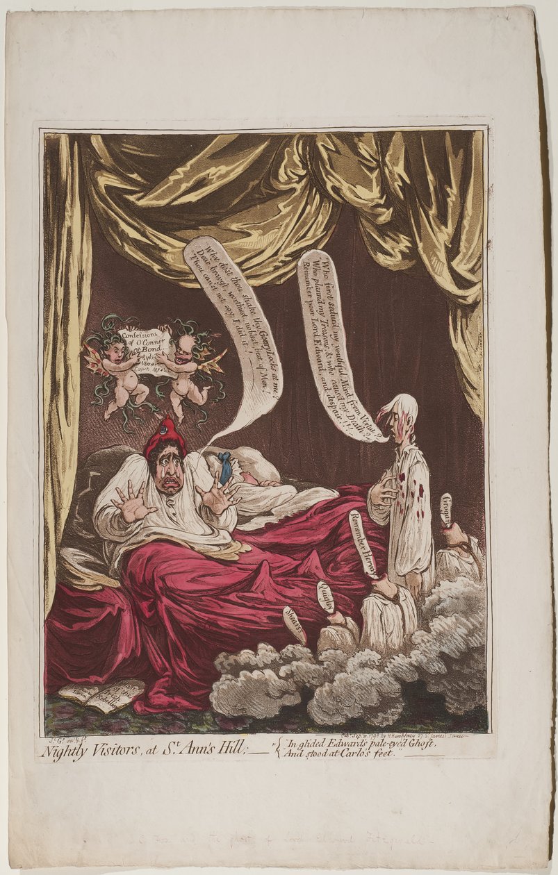 Nattlige besøkende på St Anns Hill, 1798 av James Gillray