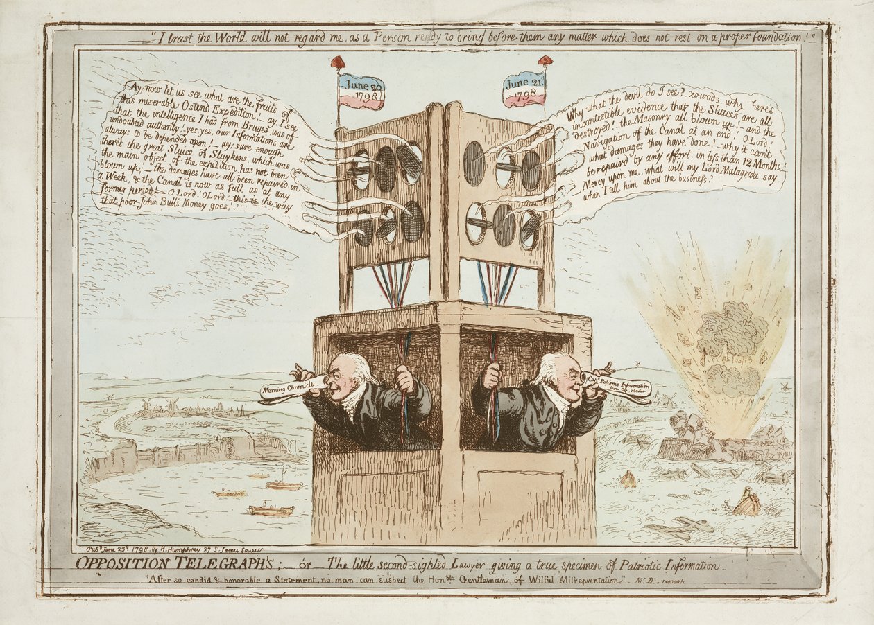 Opposition Telegraphs, eller den lille annensynte advokaten gir et sant eksemplar av patriotisk informasjon, 21. juni 1798 av James Gillray