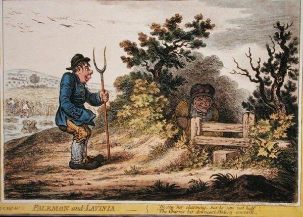 Palemon and Lavinia, utgitt av Hannah Humphrey i 1805 (håndfarget etsning) av James Gillray