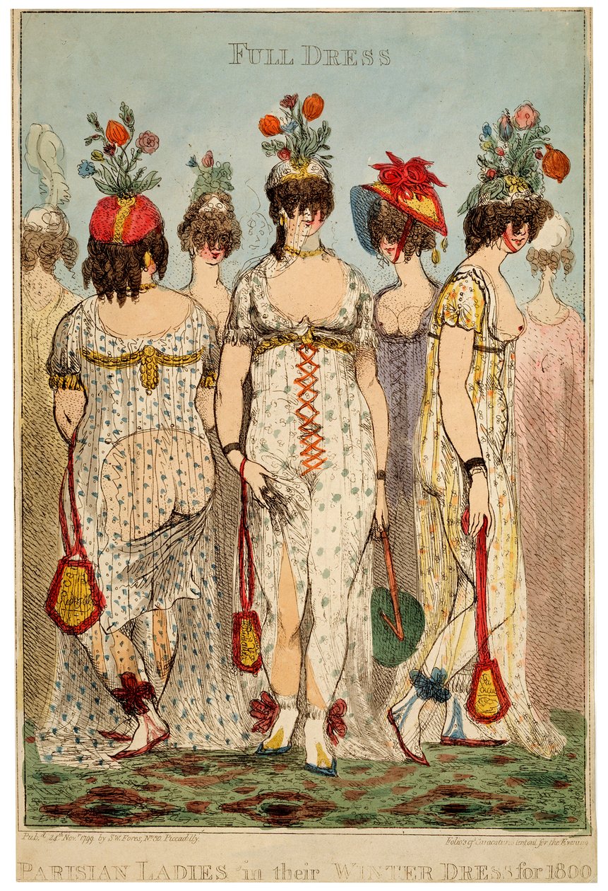 Parisiske damer i sin fulle vinterkjole for 1800, 1799. av James Gillray