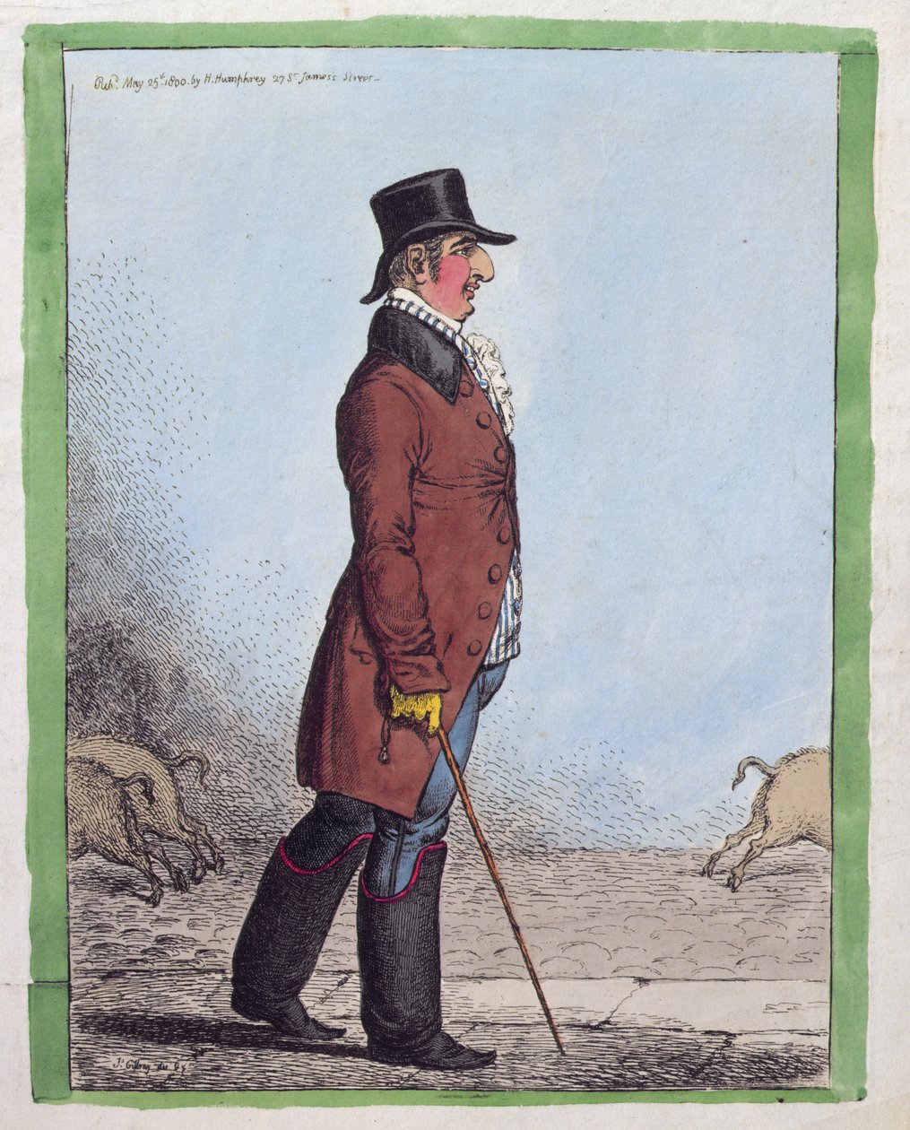Portrett av Charles Howard, hertug av Norfolk (1746-1815) utgitt av Hannah Humphrey i 1800 (håndfarget etsning) av James Gillray