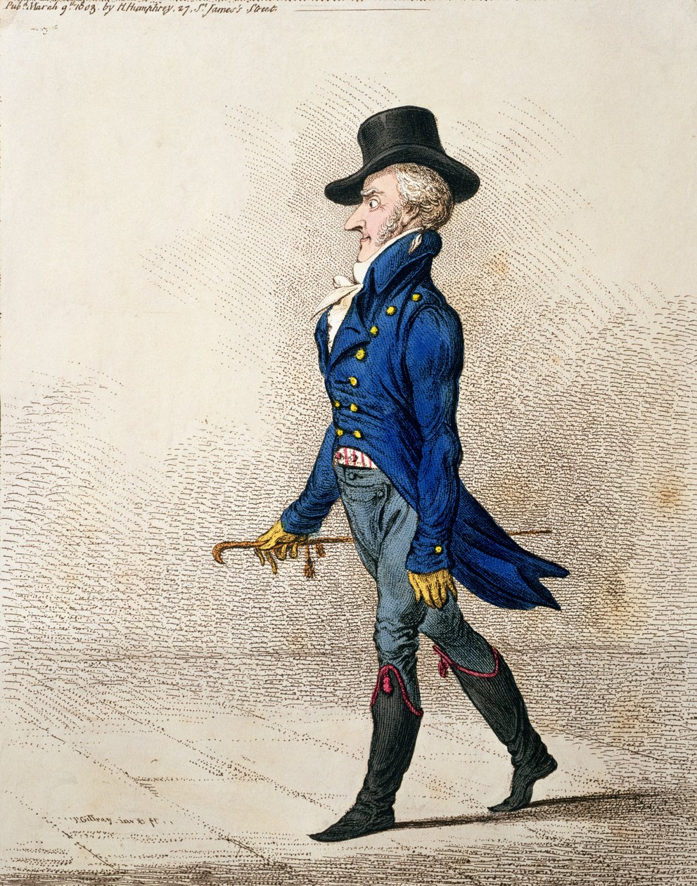 Portrait of a Man, utgitt av Hannah Humphrey i 1803 (håndfarget etsning) av James Gillray