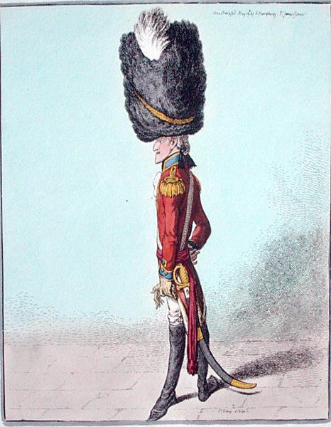 Portrett av en offiser, utgitt av Hannah Humphrey i 1800 (håndfarget etsning) av James Gillray