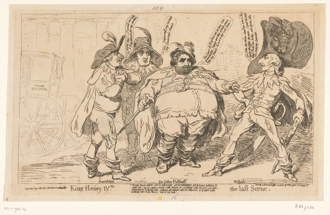 Spotprent på Charles Fox, 1788 Kong Henrik IV. Den siste scenen (tittel på objekt) av James Gillray