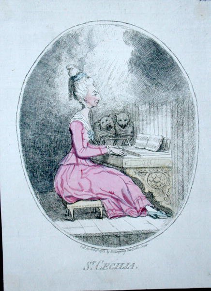 St. Cecilia, utgitt av Hannah Humphrey i 1782 (håndfarget etsning) av James Gillray