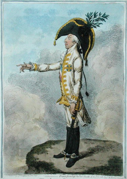 Erkehertugen, utgitt av Hannah Humphrey i 1790 (håndfarget etsning) av James Gillray