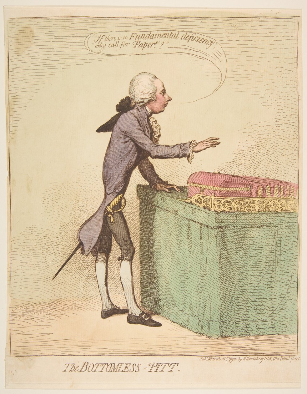 The Bottomless-Pitt, 16. mars 1792. av James Gillray