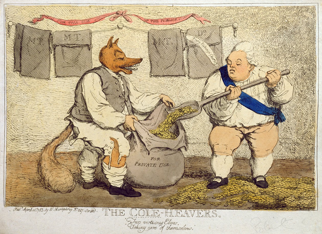 The Cole-Heavers, utgitt av William Humphrey i 1783 (håndfarget etsning) av James Gillray