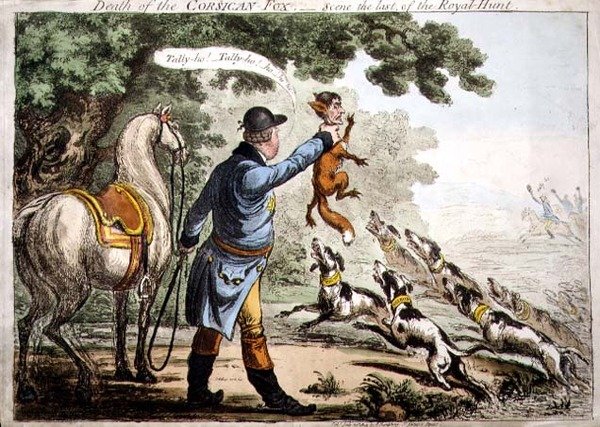 Den korsikanske revens død av James Gillray
