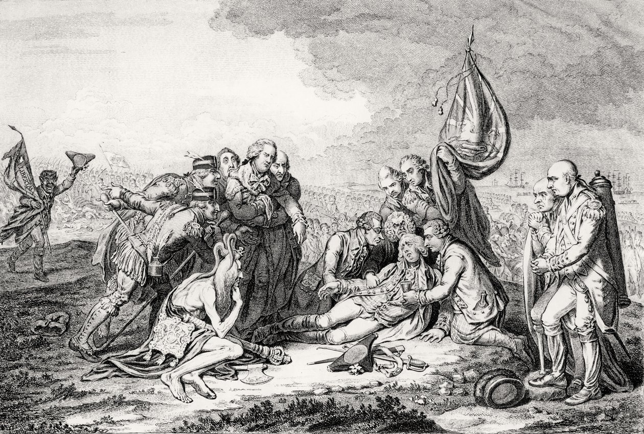 The Death of the Great Wolfe, pub. av H. Humphrey, 1795 (se også 119752, 124902 og 153197) av James Gillray