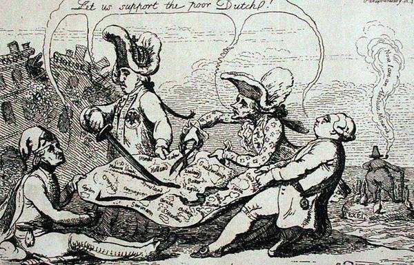 The Dutch Divisions, utgitt av S.W. Fores i 1787 (etsing) av James Gillray