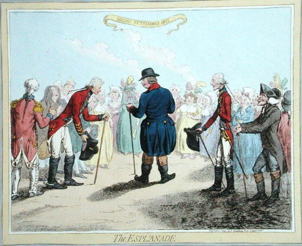 The Esplanade, utgitt av Hannah Humphrey i 1797 (håndfarget etsning) av James Gillray