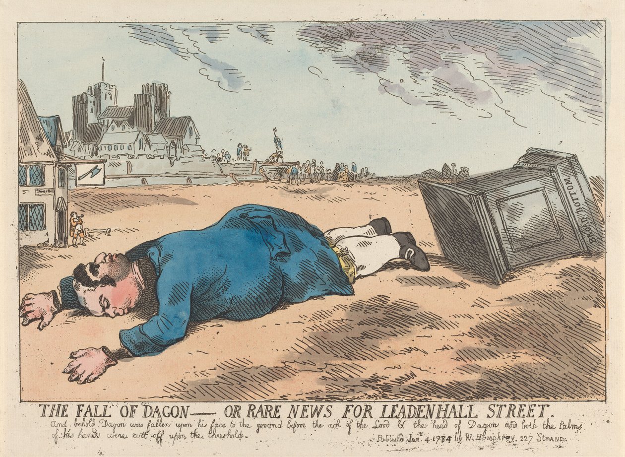 Dagons fall - eller Sjeldne nyheter for Leadenhall Street av James Gillray