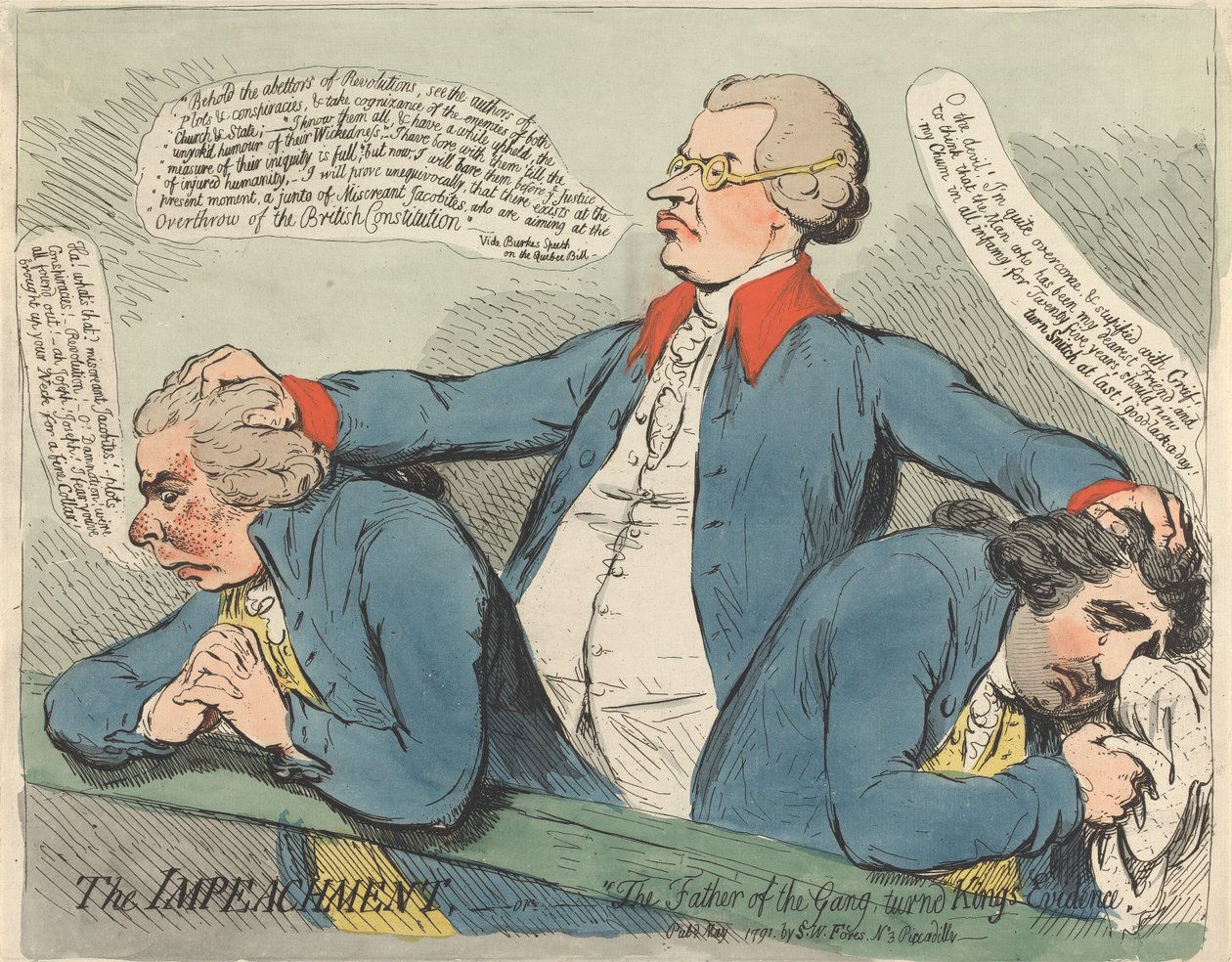 Riksrettssaken - eller - «Gjengens far, blitt kronvitne» av James Gillray
